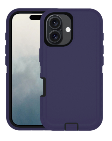 Heavy Duty Case for iPhone 16 (DARK BLUE & BLACK) (Only Ground Shipping)