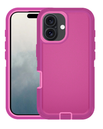 Heavy Duty Case for iPhone 16 (HOT PINK) (Only Ground Shipping)