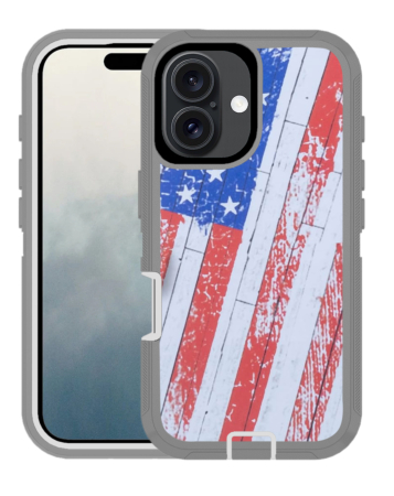 Heavy Duty Case for iPhone 16 (US FLAG) (Only Ground Shipping)