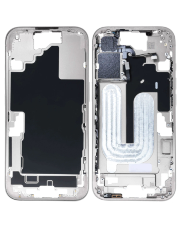 Middle Frame with Photo Capture Button and Small Parts for iPhone 16 (WHITE) (International Version)