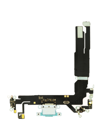 Buy the teal charging port flex cable for iPhone 16, aftermarket version.