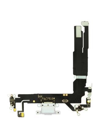 Shop the white charging port flex cable for iPhone 16, aftermarket version.