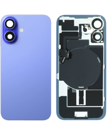 Back Glass with MagSafe Magnet & NFC & Flashlight Flex for iPhone 16 (NO LOGO) (ULTRAMARINE)