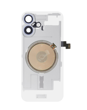 Clear Back Glass with Wireless NFC and MagSafe Magnet for iPhone 16 (NO LOGO) (ULTRAMARINE)