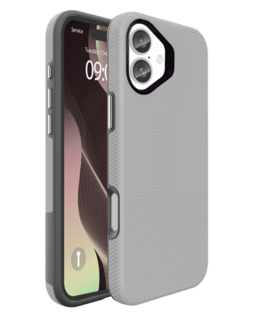 Shock Absorption Protective Dual Layer Case  - SILVER for iPhone 16 (Only Ground Shipping)