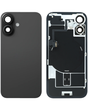 Back Glass with Frame and MagSafe Magnet for iPhone 16 (BLACK TITANIUM) (Service Pack)