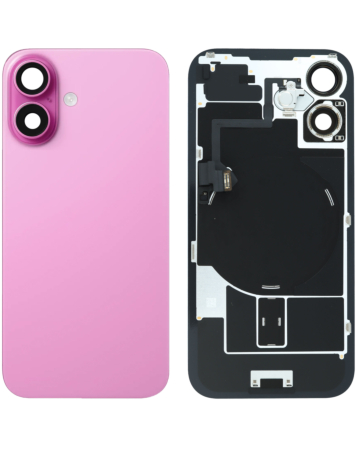 Back Glass with Frame and MagSafe Magnet for iPhone 16 (PINK TITANIUM) (Service Pack)