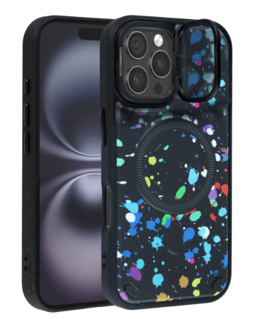 Camo Design Thin Magnetic Case with Camera Stand Kickstand - Style 1 for iPhone 16 Pro (Only Ground Shipping)