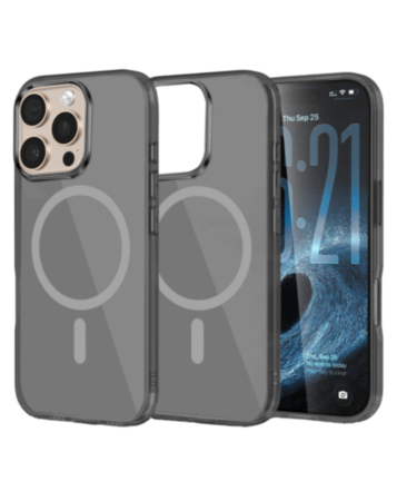 Transparent Magnetic Shockproof Case -BLACK for iPhone 16 Pro Max (Only Ground Shipping)