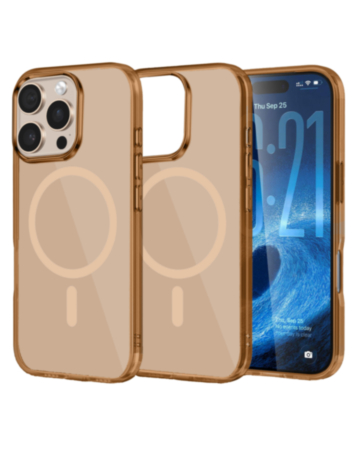 Transparent Magnetic Shockproof Case - BROWN for iPhone 16 Pro Max (Only Ground Shipping)