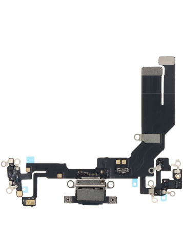 Charging Port Flex Cable for iPhone 16e / 17e (Aftermarket) (BLACK)