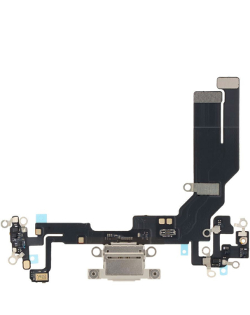 Charging Port Flex Cable for iPhone 16e / 17e (Aftermarket) (WHITE)