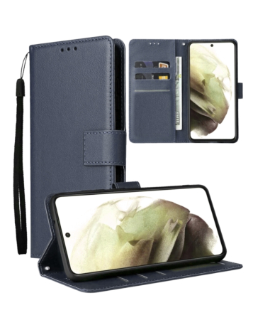 iPhone 16 Plus Leather Wallet Case with Card Slot - BLUE (Only Ground Shipping)