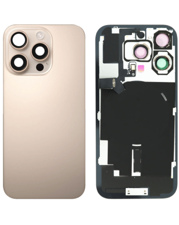 Back Glass with MagSafe Magnet & NFC & Flashlight Flex for iPhone 16 Pro (NO LOGO) (DESERT TITANIUM)