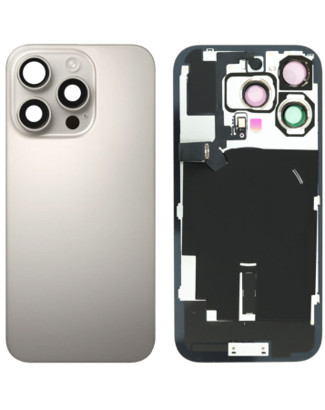 Back Glass with MagSafe Magnet & NFC & Flashlight Flex for iPhone 16 Pro (NO LOGO) (NATURAL TITANIUM)