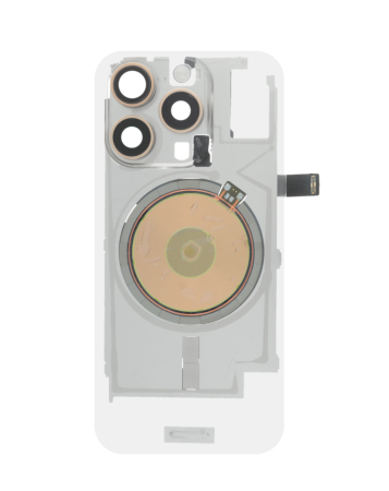 Clear Back Glass with Wireless NFC and MagSafe Magnet for iPhone 16 Pro (NO LOGO) (DESERT TITANIUM)