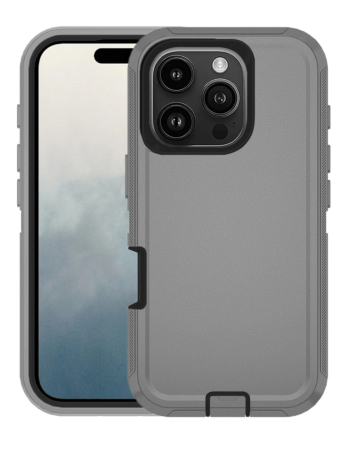 Heavy Duty Case for iPhone 16 Pro (DARK GRAY & BLACK) (Only Ground Shipping)