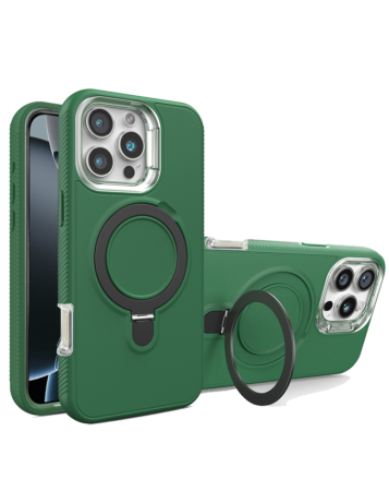 Support Heavy Duty Case with Wireless Charging Kickstand - DARK GREEN for iPhone 16 Pro (Only Ground Shipping)