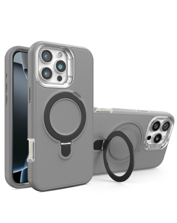 Support Heavy Duty Case with Wireless Charging Kickstand - GRAY for iPhone 16 Pro (Only Ground Shipping)