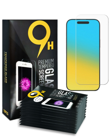 Grab wholesale deals on the Clear Tempered Glass for iPhone 16 Pro, 2.5D, in a pack of 10.