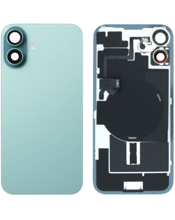 Back Glass with MagSafe Magnet & NFC & Flashlight Flex for iPhone 16 Plus (TEAL) (NO LOGO)