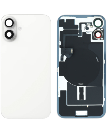 Back Glass with MagSafe Magnet & NFC & Flashlight Flex for iPhone 16 Plus (WHITE) (NO LOGO)