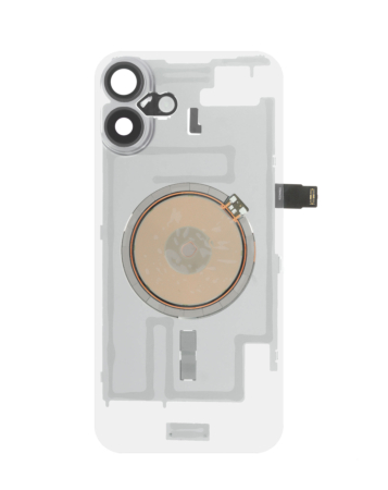 Clear Back Glass with Wireless NFC and MagSafe Magnet for iPhone 16 Plus (NO LOGO) (BLACK)