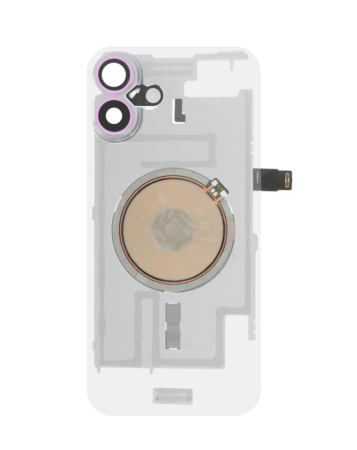 Clear Back Glass with Wireless NFC and MagSafe Magnet for iPhone 16 Plus (NO LOGO) (PINK)