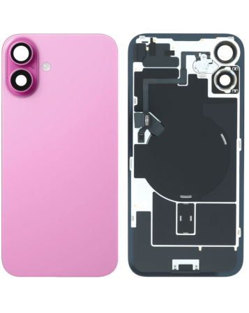 Back Glass with Frame and MagSafe Magnet for iPhone 16 Plus (PINK TITANIUM) (Service Pack)