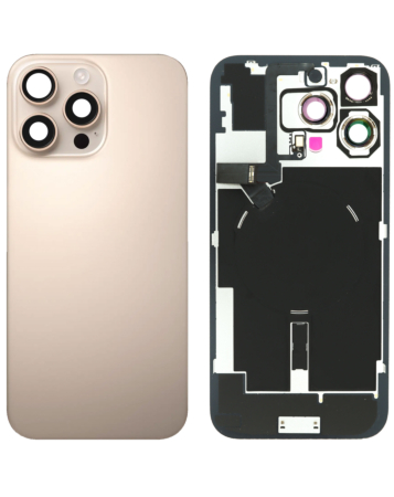 Back Glass with MagSafe Magnet & NFC & Flashlight Flex for iPhone 16 Pro Max (DESERT TITANIUM) (NO LOGO)