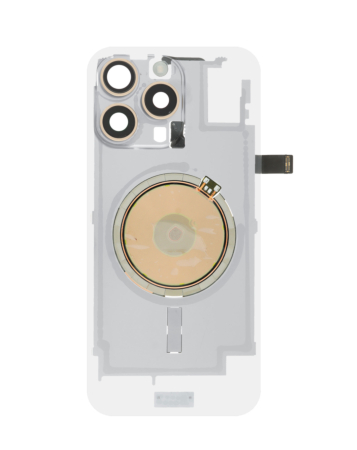 Clear Back Glass with Wireless NFC and MagSafe Magnet for iPhone 16 Pro Max (NO LOGO) (DESERT TITANIUM)