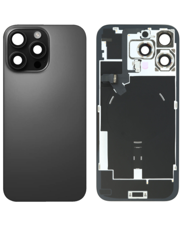Back Glass with Frame and MagSafe Magnet for iPhone 16 Pro Max (BLACK TITANIUM) (Service Pack)