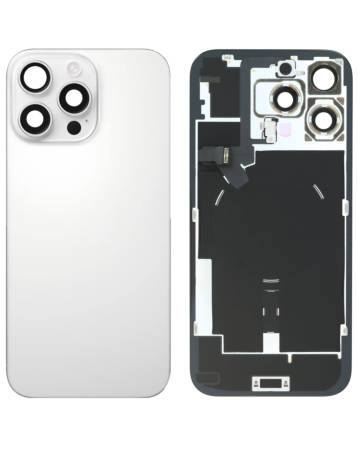 Back Glass with Frame and MagSafe Magnet for iPhone 16 Pro Max (WHITE TITANIUM) (Service Pack)