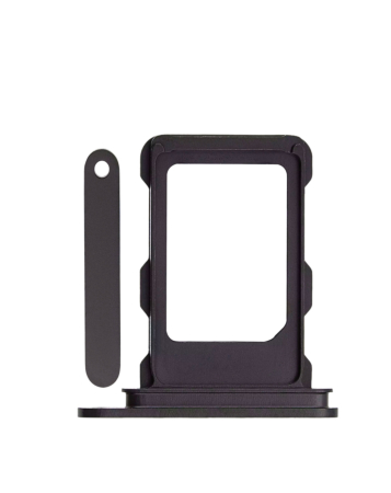 Order the Single SIM Card Tray in Black Titanium for the iPhone 16 Pro and 16 Pro Max.