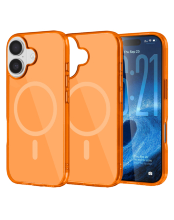Transparent Magnetic Shockproof Case - ORANGE for iPhone 17 (Only Ground Shipping)