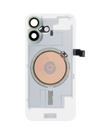 Clear Back Glass with Frame and Wireless NFC Charging Flex and MagSafe Magnet for iPhone 17 (NO LOGO) (SAGE)