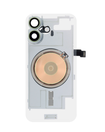 Clear Back Glass with Frame and Wireless NFC Charging Flex and MagSafe Magnet for iPhone 17 (NO LOGO) (SAGE)
