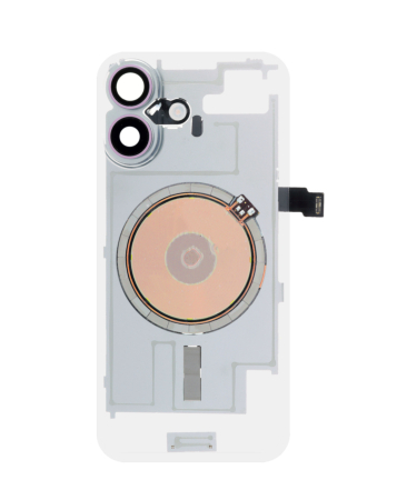 Clear Back Glass with Frame and Wireless NFC Charging Flex and MagSafe Magnet for iPhone 17 (NO LOGO) (LAVENDER)