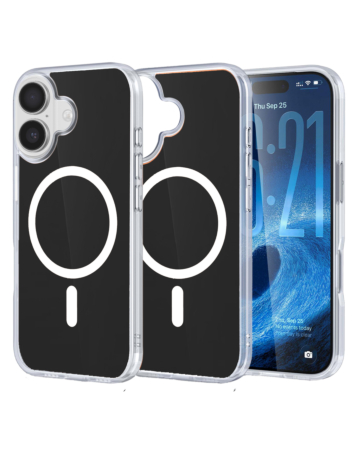 Transparent Magnetic Shockproof Case  -BLACK for iPhone 17 (Only Ground Shipping)