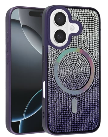Thin Wireless Charging Bling Diamond Crystal Case - PURPLE for iPhone 17 (Only Ground Shipping)