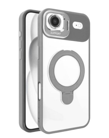 Magnetic Clear Case with 2 Kickstand & Camera Lens - GRAY for iPhone Air (Only Ground Shipping)