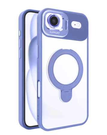 Magnetic Clear Case with 2 Kickstand & Camera Lens - LIGHT PURPLE for iPhone Air (Only Ground Shipping)