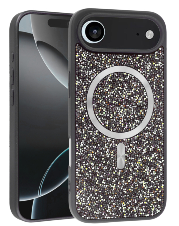 Wireless Charging Bling Diamond Crystal Case - BLACK & SILVER for iPhone Air (Only Ground Shipping)
