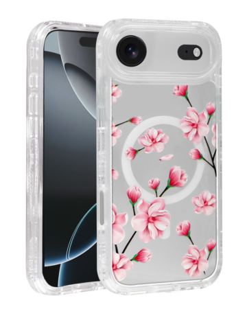 Flower Design Transparent Case with Wireless Charger - Style 1 for iPhone Air (Only Ground Shipping)