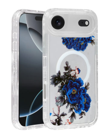 Flower Design Transparent Case with Wireless Charger - Style 2 for iPhone Air (Only Ground Shipping)