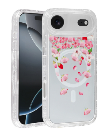 Flower Design Transparent Case with Wireless Charger - Style 6 for iPhone Air (Only Ground Shipping)