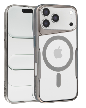 Glossy & Transparent Magnetic Case - TITANIUM for iPhone 17 Pro (Only Ground Shipping)