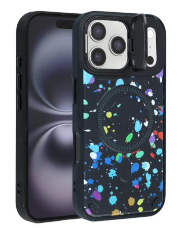 Camo Design Thin Magnetic Case with Camera Stand Kickstand - Style 1 for iPhone 17 Pro (Only Ground Shipping)