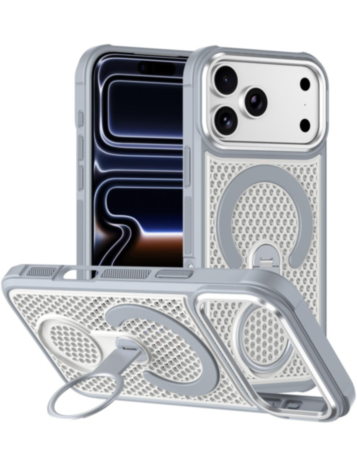 Honeycomb Design 360 Rotating Ring Kickstand Case (GRAY) for iPhone 17 Pro Max (Only Ground Shipping)