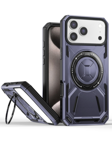 Full-Body Rugged Shockproof Case with Ring Holder - PURPLE for iPhone 17 Pro Max (Only Ground Shipping)